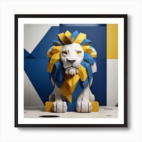 Lion 3d Illustration Art Print