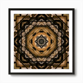 Abstraction Wooden Mandala Art Print