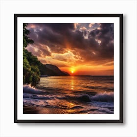 Sunset At The Beach 151 Art Print