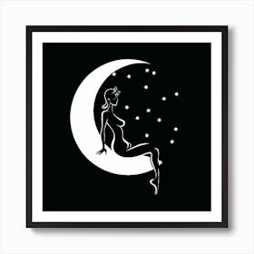 Moon And Star 2 Art Print