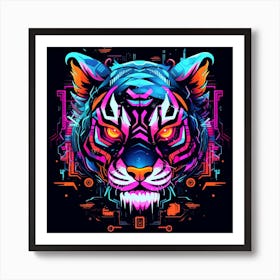 Neon Tiger 1 Art Print