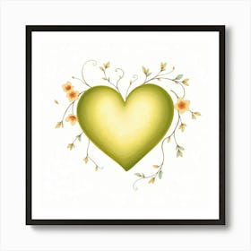 Flux Schnell A Delicate Ornate Botanical Heart Illustration In 0 Affiche