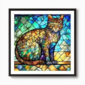 Stained Glass Cat Art Print