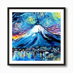 Mount Fuji Pop Culture Painting Van Gogh Art Print