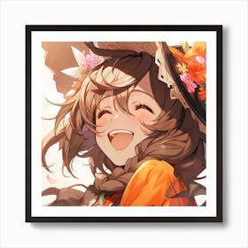 Anime Girl In A Hat Art Print