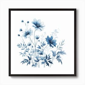 Blue Flowers Art Print