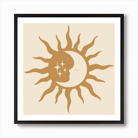 Boho Sun And Moon Art Print