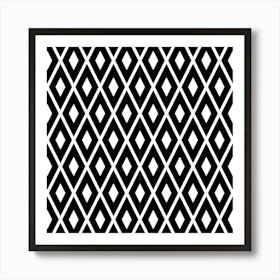 Black And White Diamond Pattern 1 Art Print