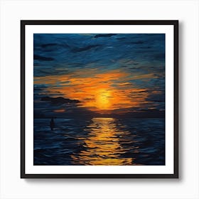 Sunset At The Beach Art Print