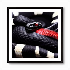 Black And Red Snake 1 Art Print