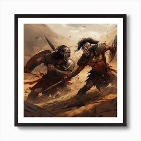 Gladiators Fight Art Print