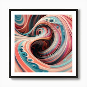 Close-up of colorful wave of tangled paint abstract art 28 Art Print