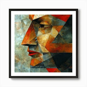 Abstract Portrait Of A Man 6 Art Print