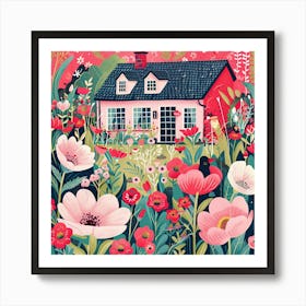 House In The Garden 1 Art Print