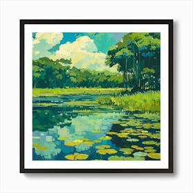 A Pantanal In Brazil Oil Painting Illustration 1720366689 3 Art Print