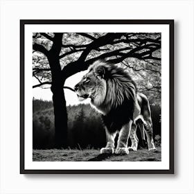 Lion In The Forest 4 Art Print