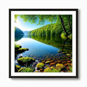 Lake In The Forest 1 Art Print