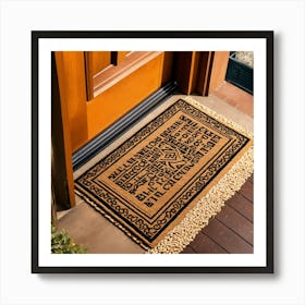 A Photo Of A Door Mat With A Welcome Mat Pattern 18 Art Print