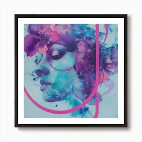 Abstract woman portrait print Art Print