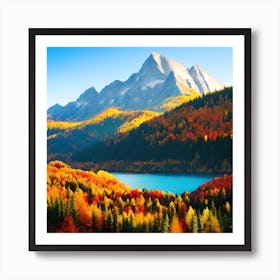 Autumn Forest Lake Art Print