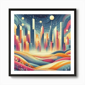 Cityscape Painting 4 Art Print