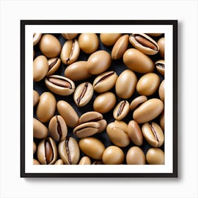 Coffee Beans On A Black Background 2 Art Print