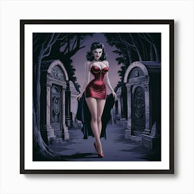 Lady in Dark Realm Art Print