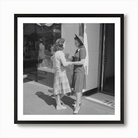 Hollywood, California, Visiting On A Downtown Street By Russell Lee Art Print