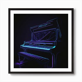 Neon Piano Art Print