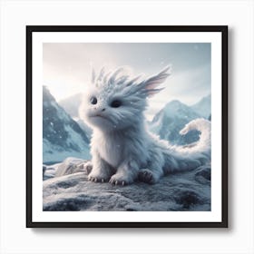 Cute Snowy Dragon Art Print