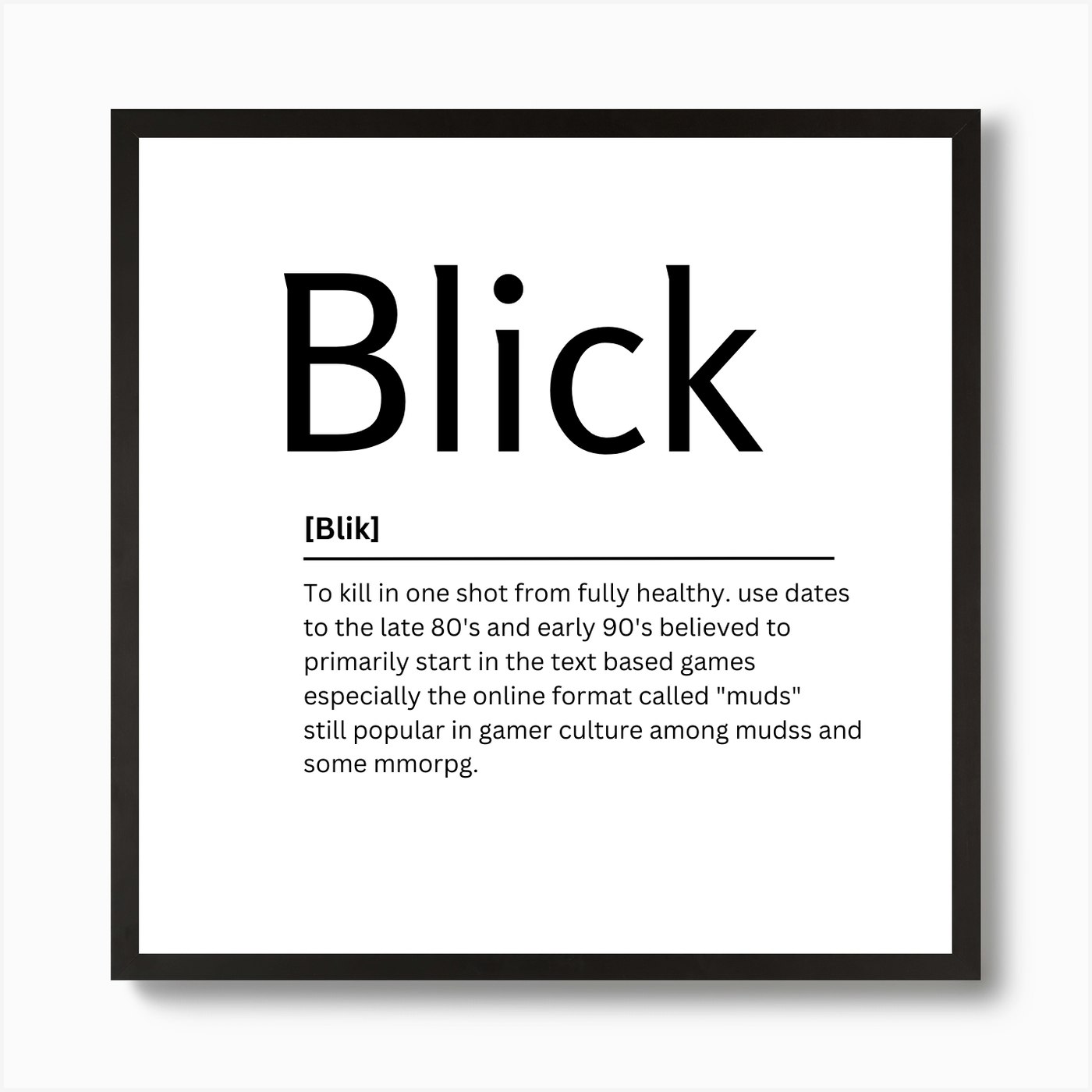 Blick Dictionary Definition - Kaigozen - Digital Art, Humor