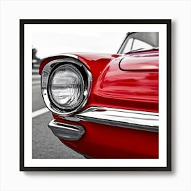 Red Vintage Old Speed Traffic Light Transportation Front Black Vehicle Luxury Car Wheel (7) Art Print