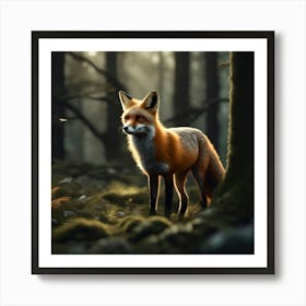 Fox In The Forest 78 Art Print