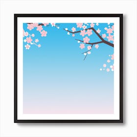 Sakura Blossom Background Art Print