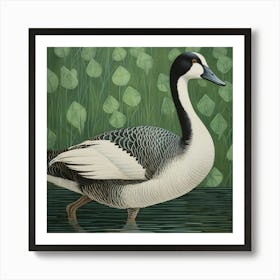 Ohara Koson Inspired Bird Painting Goose 3 Square Art Print