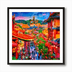 Chinese City Art Print