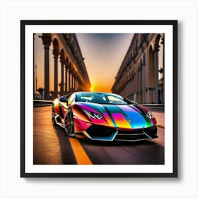 Rainbow Lamborghini 2 Art Print