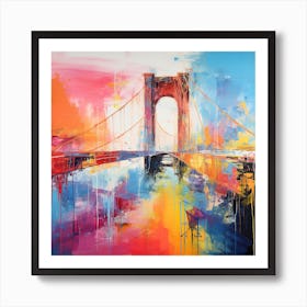 Abstract Brooklyn Bridge Art Print