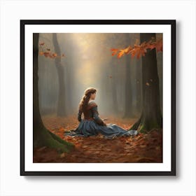 Girl In The Forest Art Print