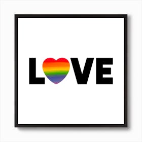 Love Gay Pride Rainbow Heart Art Print