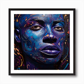 Blue Face Art Print