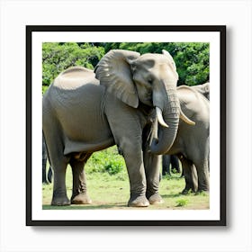 Elephants In The Wild 4 Art Print