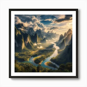 Sunrise In The Mountains 23 Art Print