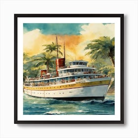 Hawaiian Cruise Ship Art Print