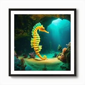 Seahorse In The Cave Art Print