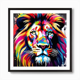 Colorful Lion 3 Art Print
