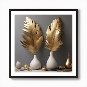 Golden feathers 1 Art Print