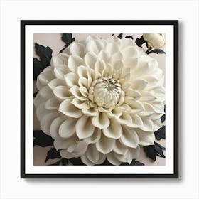 Aesthetic style, Large white Dahlia flower Art Print