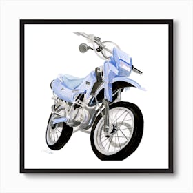 Blue Motorcycle Square Art Print
