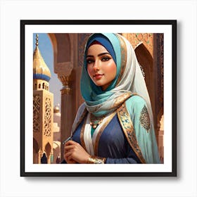 Hijab Muslim Girl Art Print